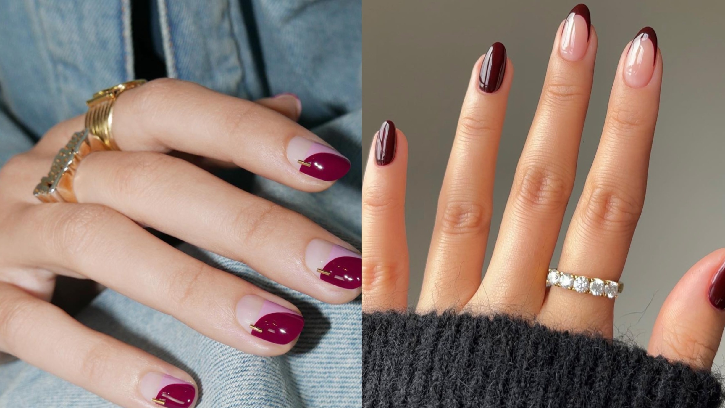 burgundy nail design Bulan 2 Burgundy Nail Ideas to Try This Fall   Glamour