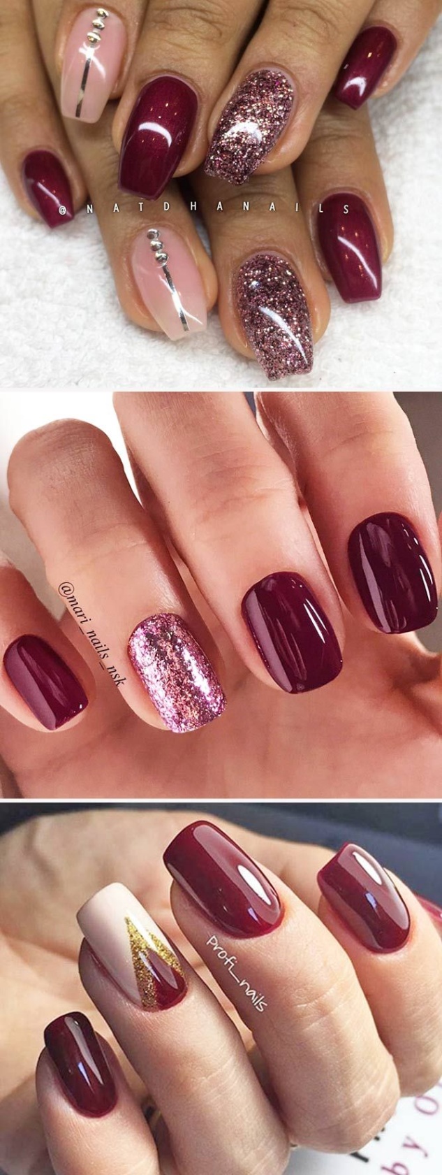 burgundy fall nail designs Bulan 2  Burgundy Nails That You Will Fall In Love With  Burgundy nails