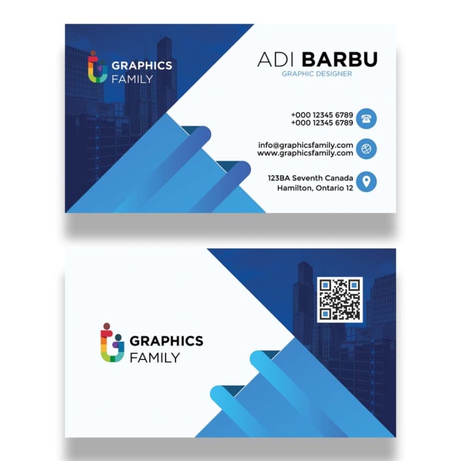 business card sample design Bulan 3 Free Blue Business Card Design Template – GraphicsFamily