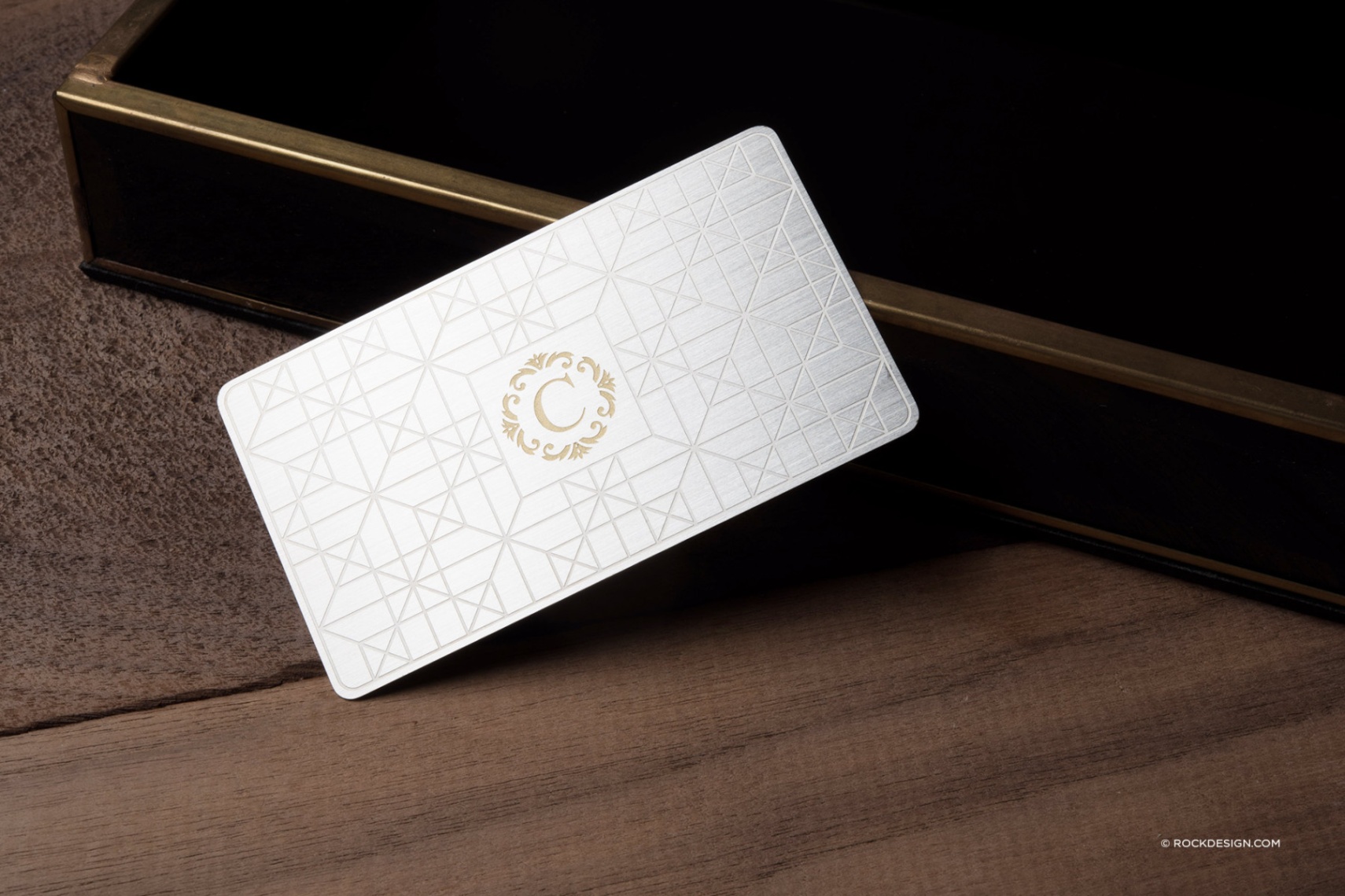 business cards design online free Bulan 3 FREE ONLINE elegant black & silver STAINLESS STEEL business card