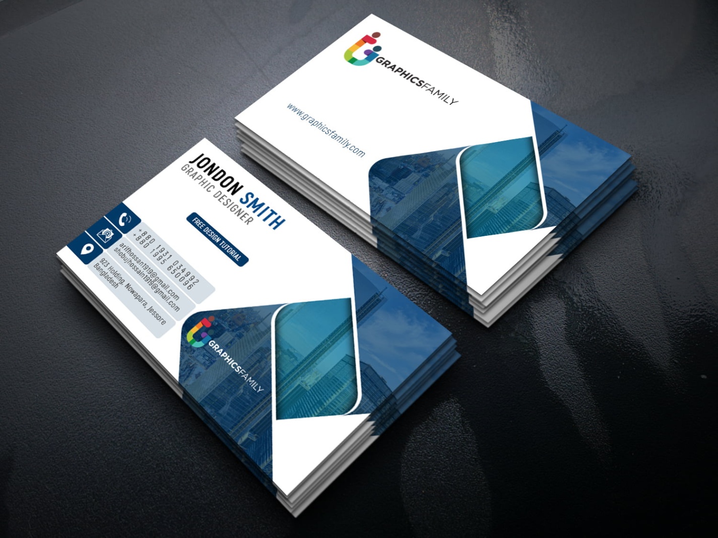business card graphic design Bulan 3 Graphic Artist Professional Business Card Design Template