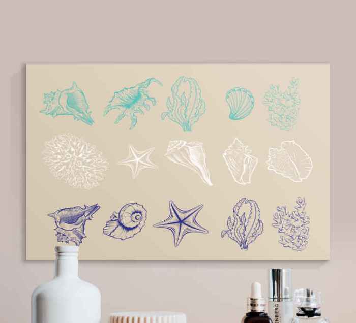 Canvas wall seashell ashore washed seashells print